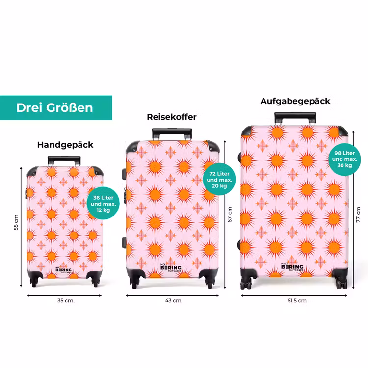 Koffer mit Name - Sonne - Muster - Rosa — 3