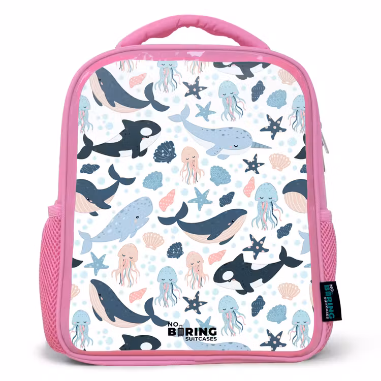 Rucksack Kind - Rosa - Meerestiere bunt — 1