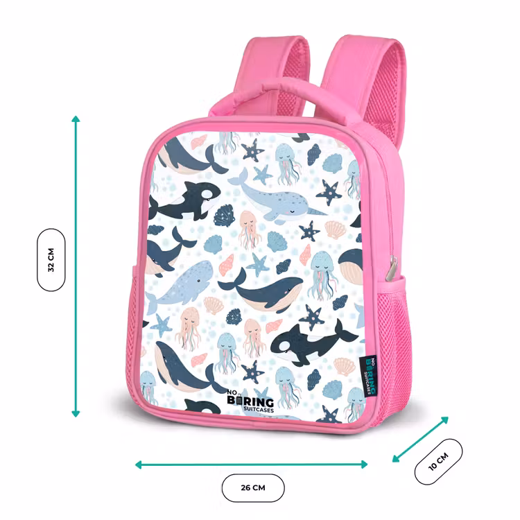 Rucksack Kind - Rosa - Meerestiere bunt — 2