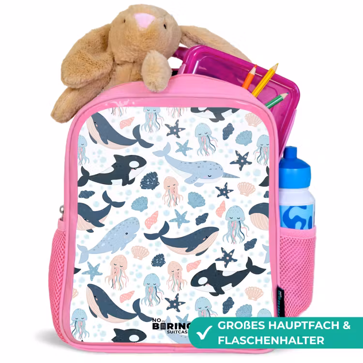 Rucksack Kind - Rosa - Meerestiere bunt — 3