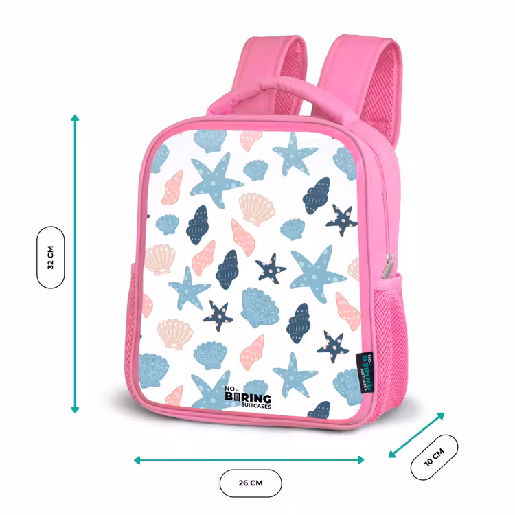 Rucksack Kind - Rosa - Muschelmuster bunt — 2