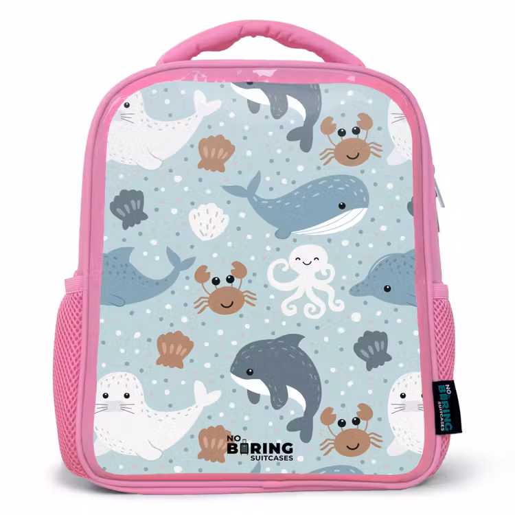 Rucksack Kind - Rosa - Seetiermuster bunt — 1