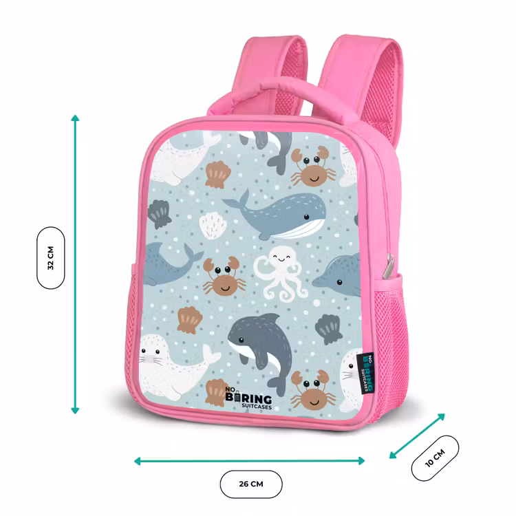 Rucksack Kind - Rosa - Seetiermuster bunt — 2
