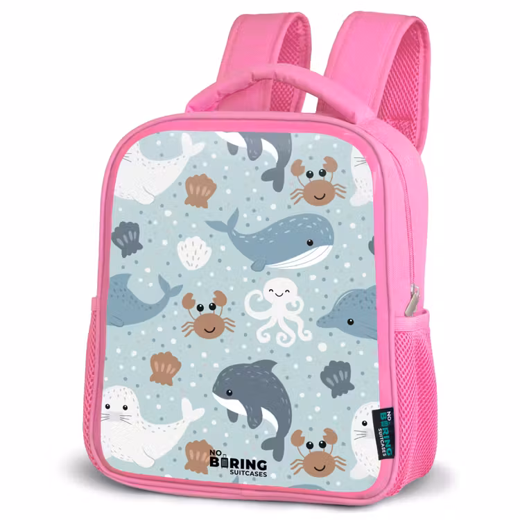 Rucksack Kind - Rosa - Seetiermuster bunt — 4