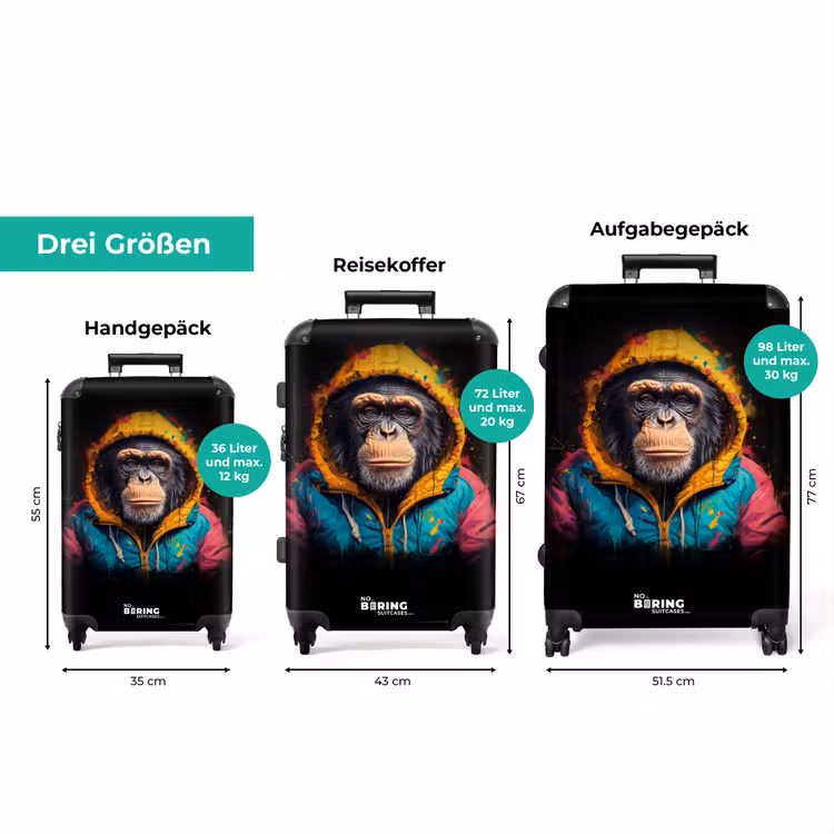 Koffer - Affe mit bunter Weste — 3
