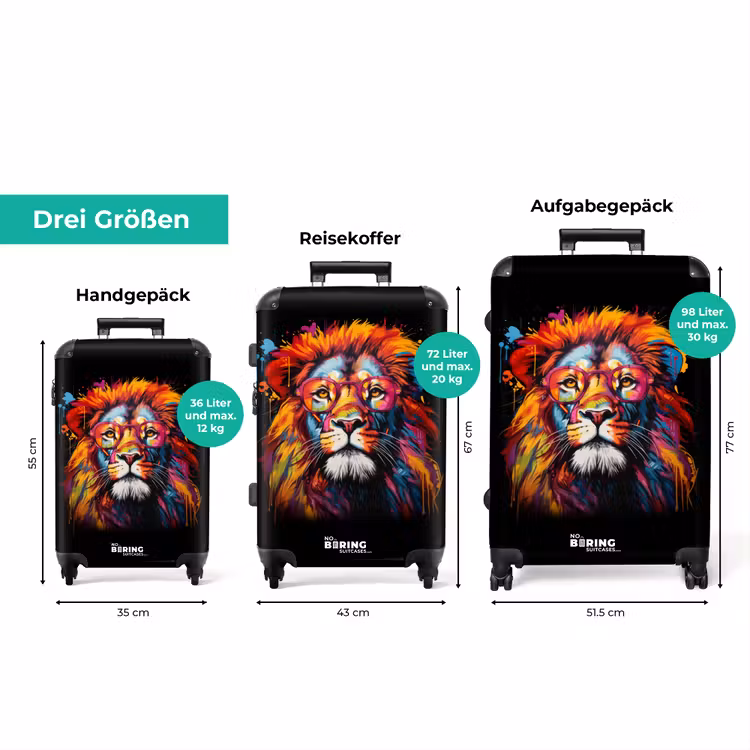 Koffer - Bunter Löwe im Graffiti-Stil — 3