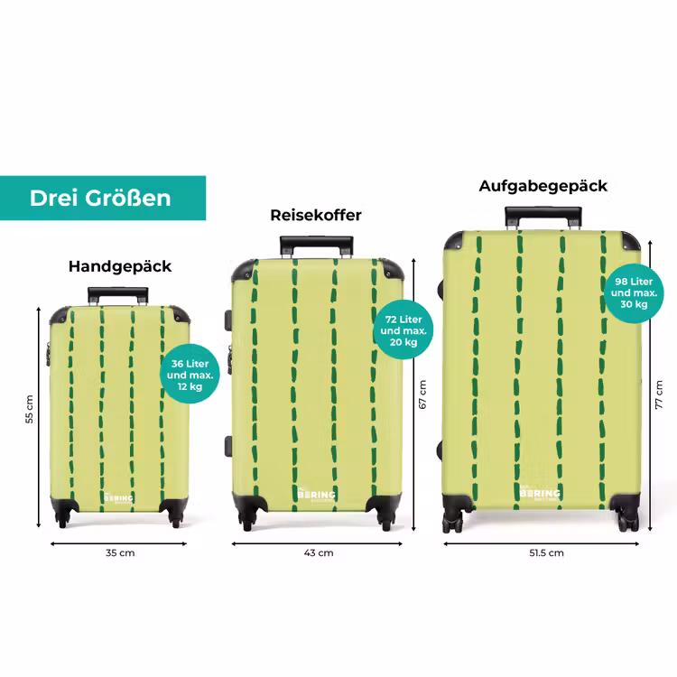Koffer - Lindgrüner Hintergrund mit dunkelgrünen Streifen — 3