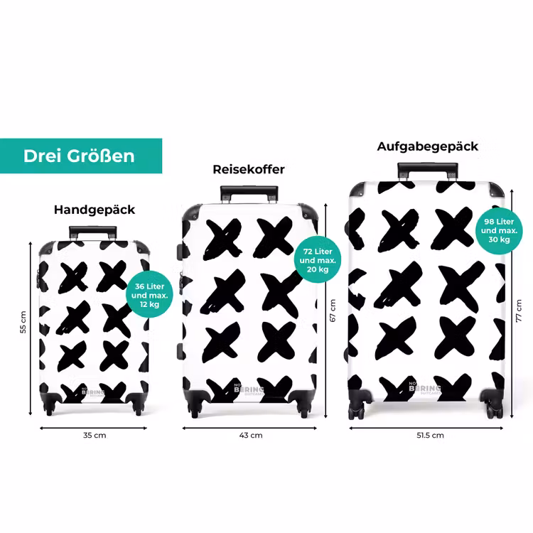 Koffer - Schwarze Kreuze auf weißem Hintergrund — 3