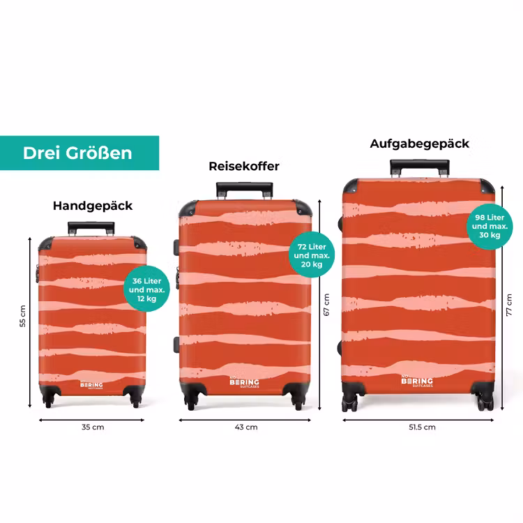 Koffer - Verspielte Streifen auf rotem Hintergrund — 3