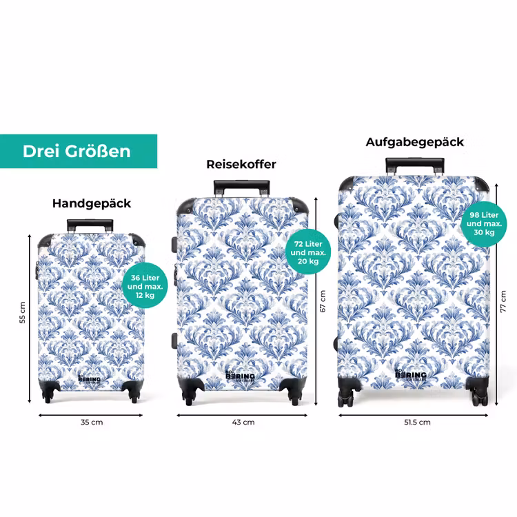 Koffer - Barockes Muster blau — 3