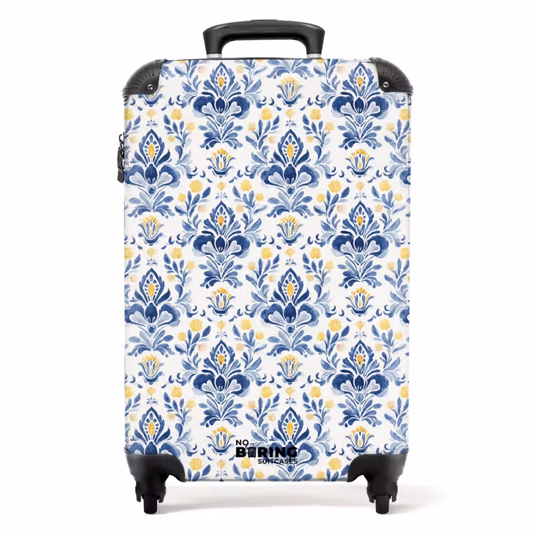 Koffer - Barockes Muster blau gelb — 1