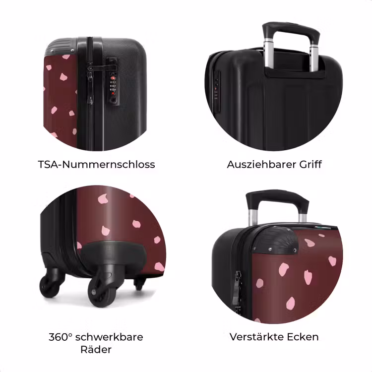 Koffer - Rosa Flecken auf burgunderrotem Hintergrund — 8