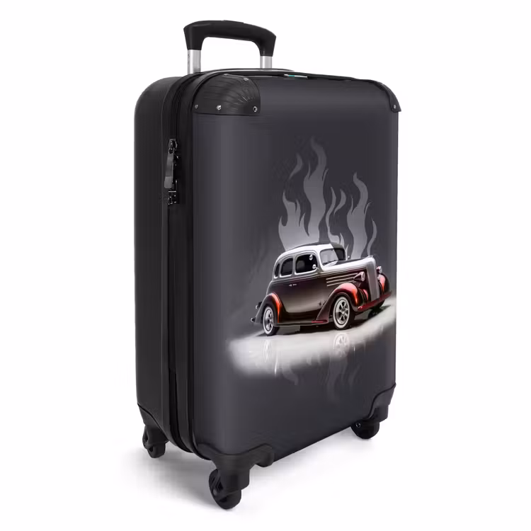 Koffer - Graues Auto mit grauen Flammen — 2