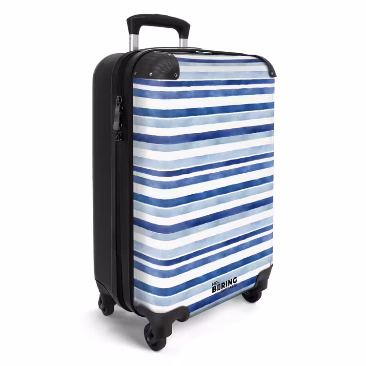 Koffer - Streifendesign blau — 2