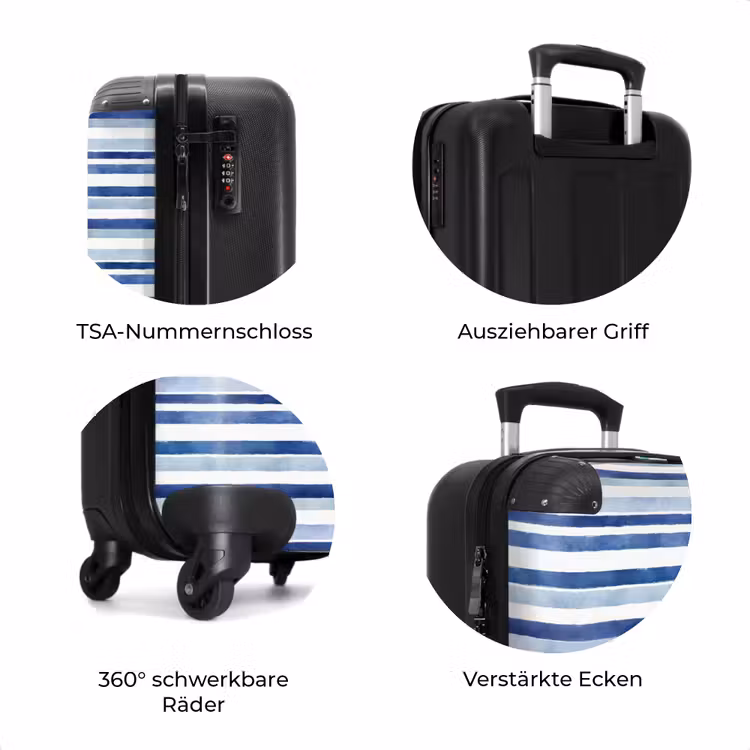 Koffer - Streifendesign blau — 8