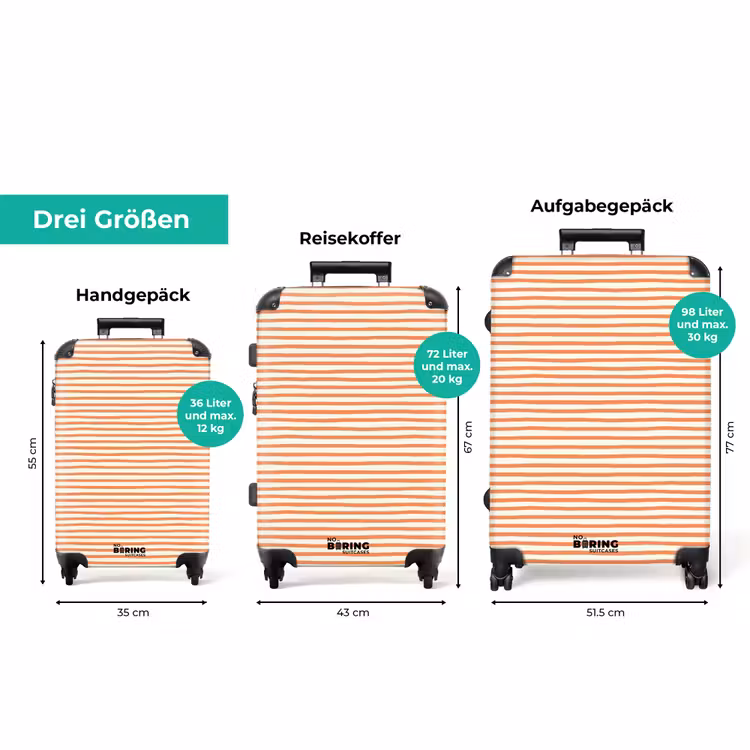 Koffer - Streifendesign orange — 3