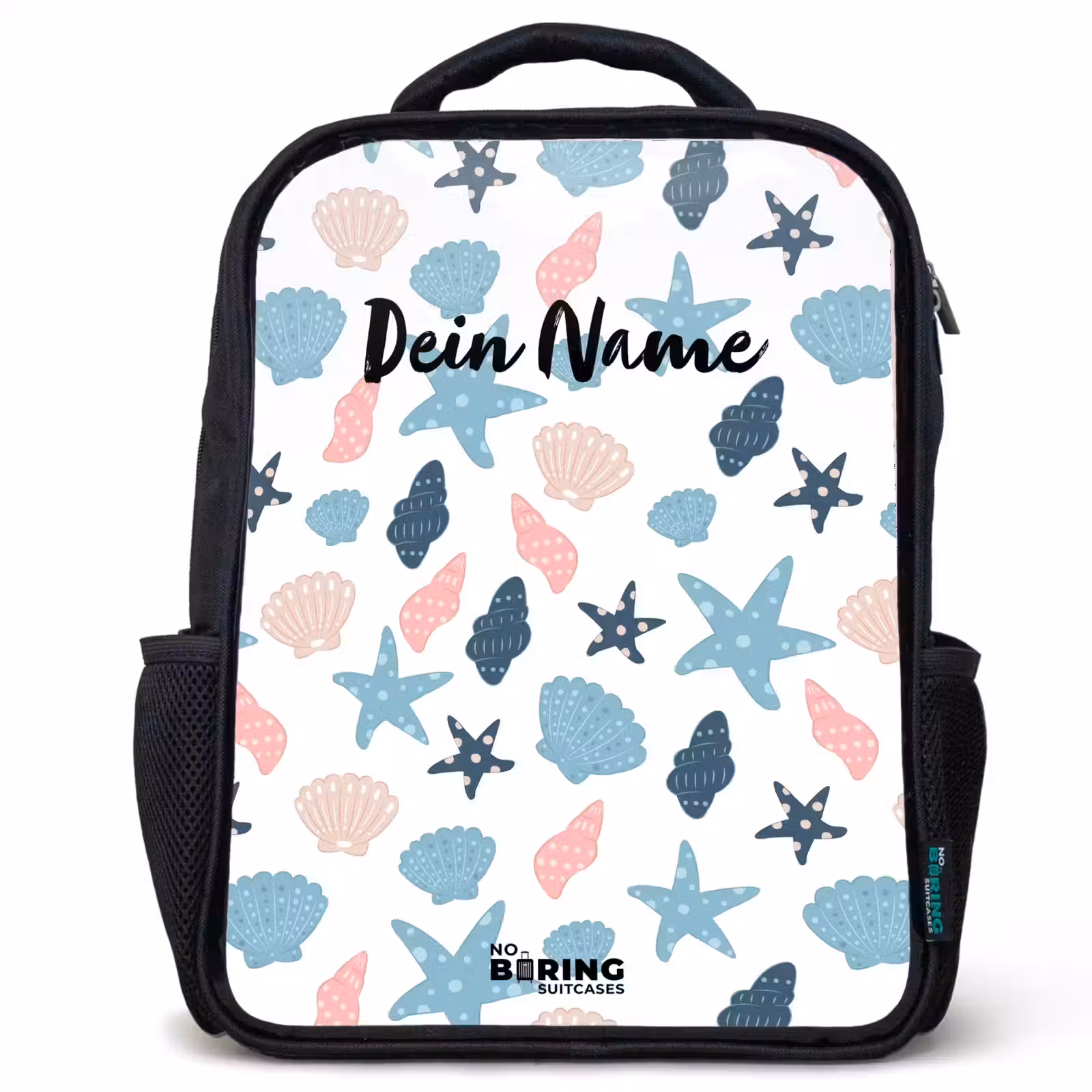 Kinderrucksack - Schwarz - Muschelmuster bunt — 1