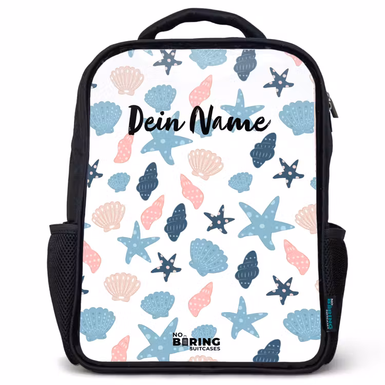Kinderrucksack - Schwarz - Muschelmuster bunt — 1