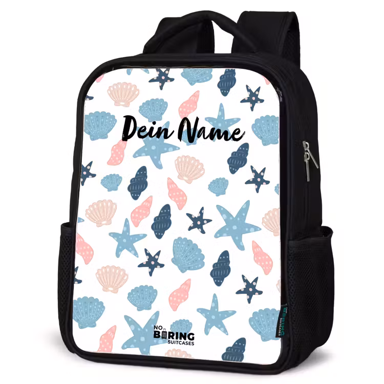 Kinderrucksack - Schwarz - Muschelmuster bunt — 4