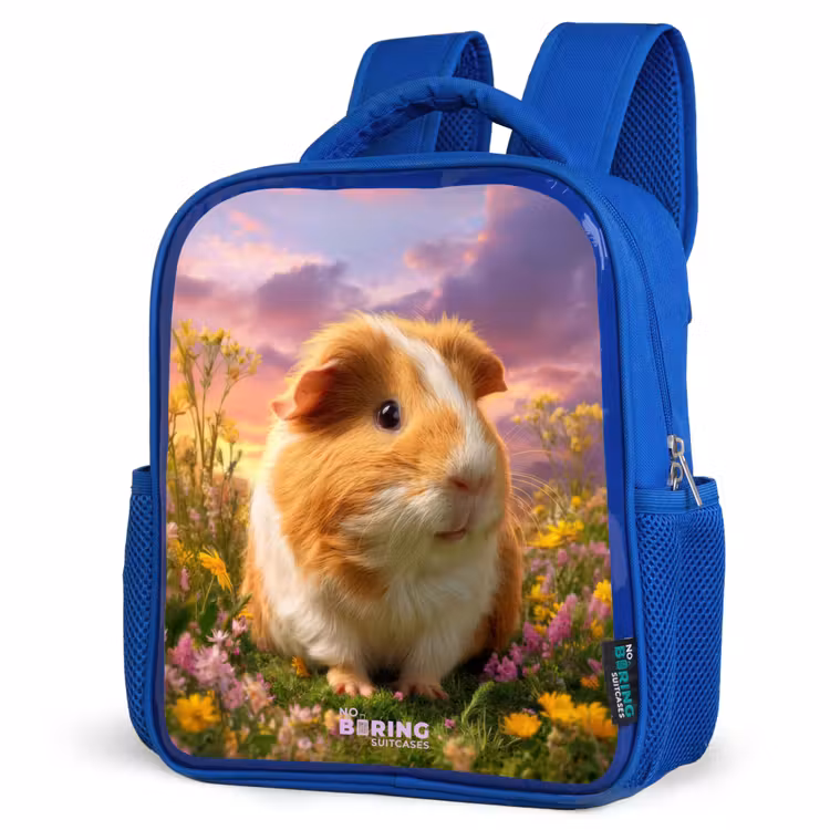 Kinderrucksack mit Namen - Blau - Meerschweinchen - Natur - Tier — 7