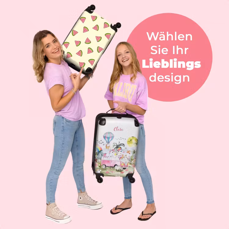 Koffer mit Name - Safaribus mit rosa Einhörnern — 4
