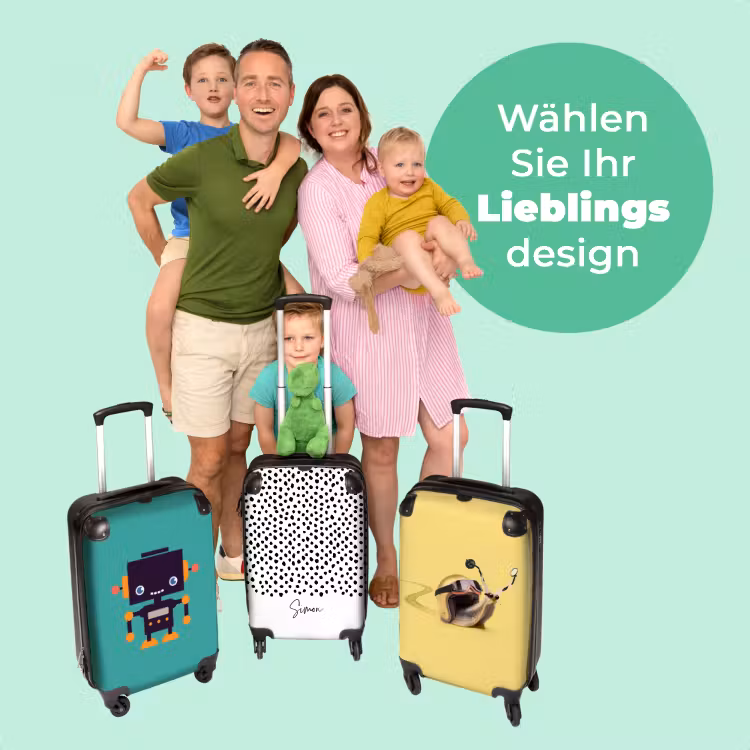 Koffer mit Name - Schwarze Punkte auf weißem Hintergrund — 4