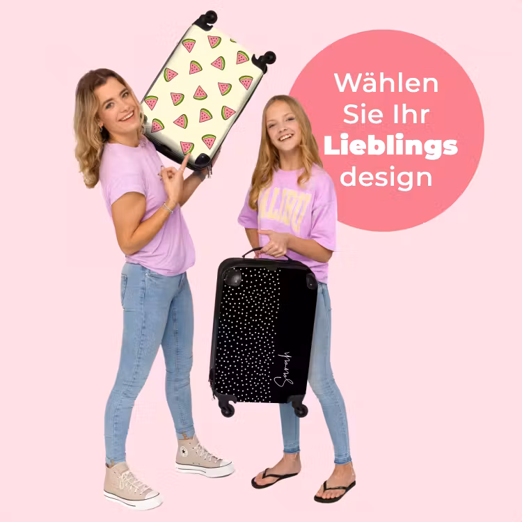 Koffer mit Name - Weiße Punkte mit schwarzem Hintergrund — 4