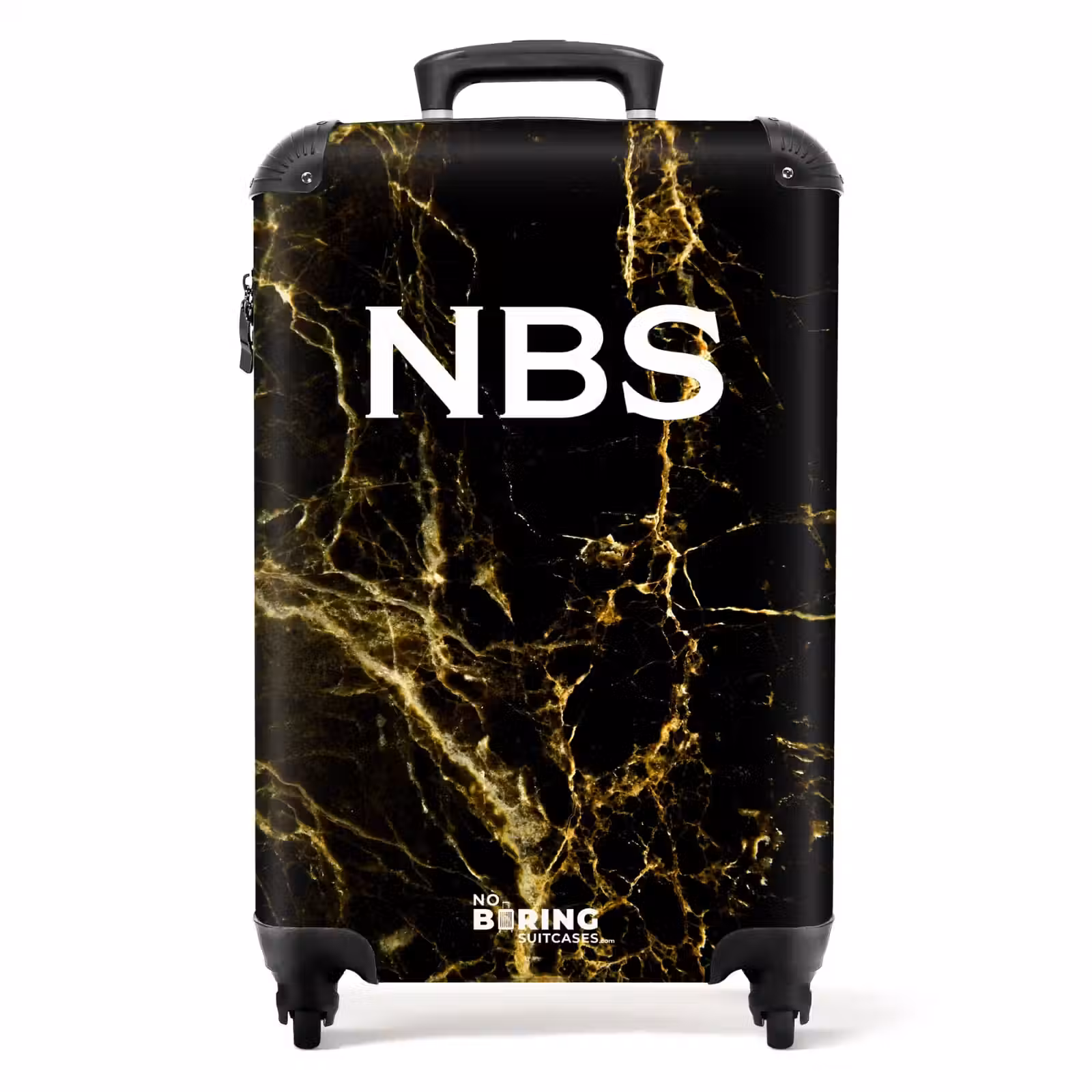 Koffer mit Name - Schwarzer Marmor Gold — 1