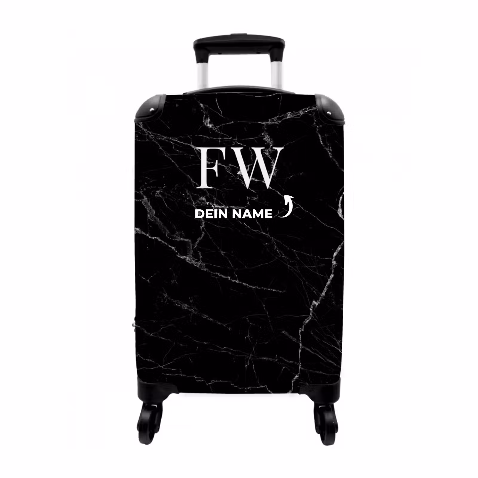 Koffer mit Name - Schwarz-weißer Marmor — 1