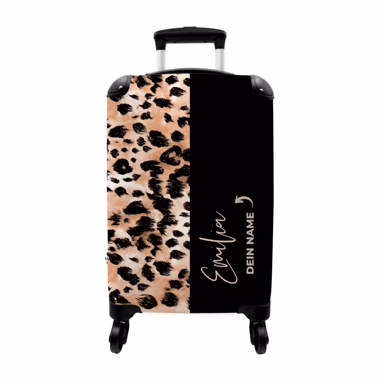 Koffer mit Name - Tigerprint in Schwarz Braun/Orange — 1