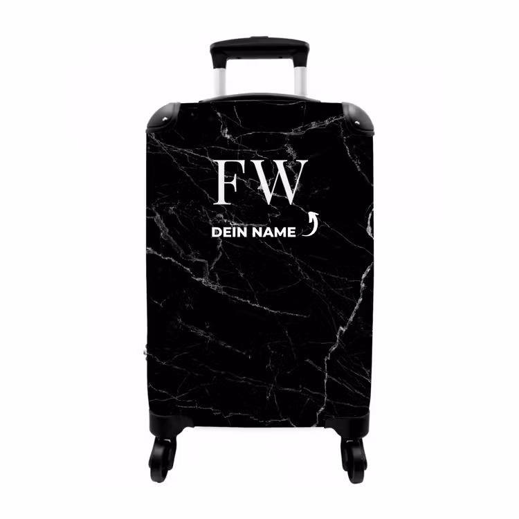 Koffer mit Name - Schwarz-weißer Marmor — 1