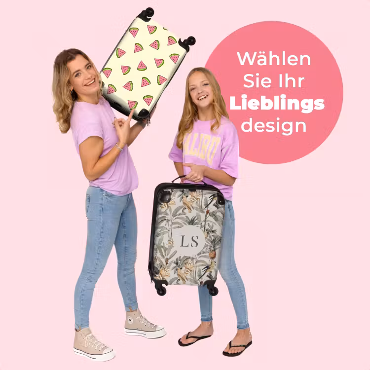 Koffer mit Name - Tropisches Vogelmuster — 4