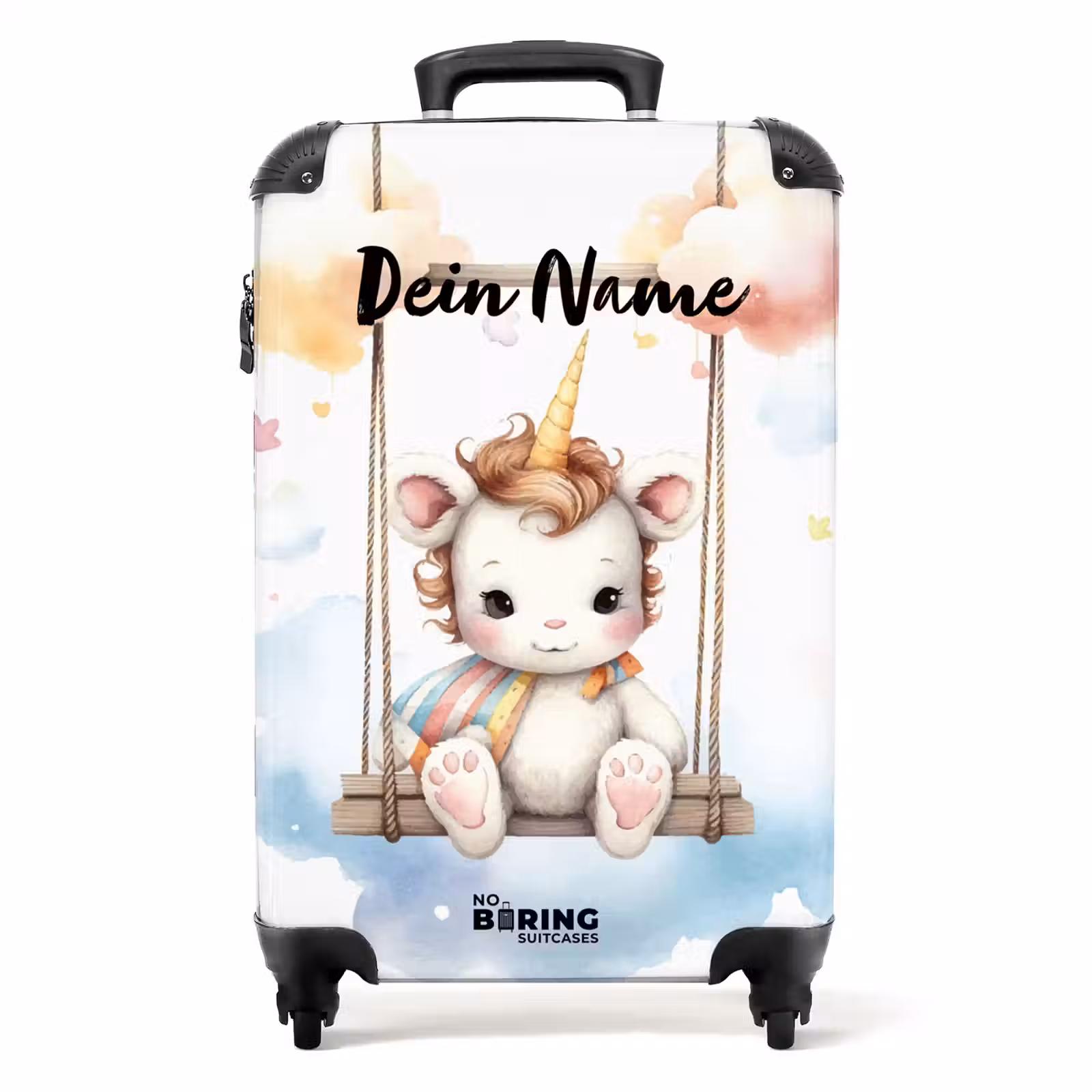 Koffer mit Name - Schaukelndes Baby-Einhorn — 1