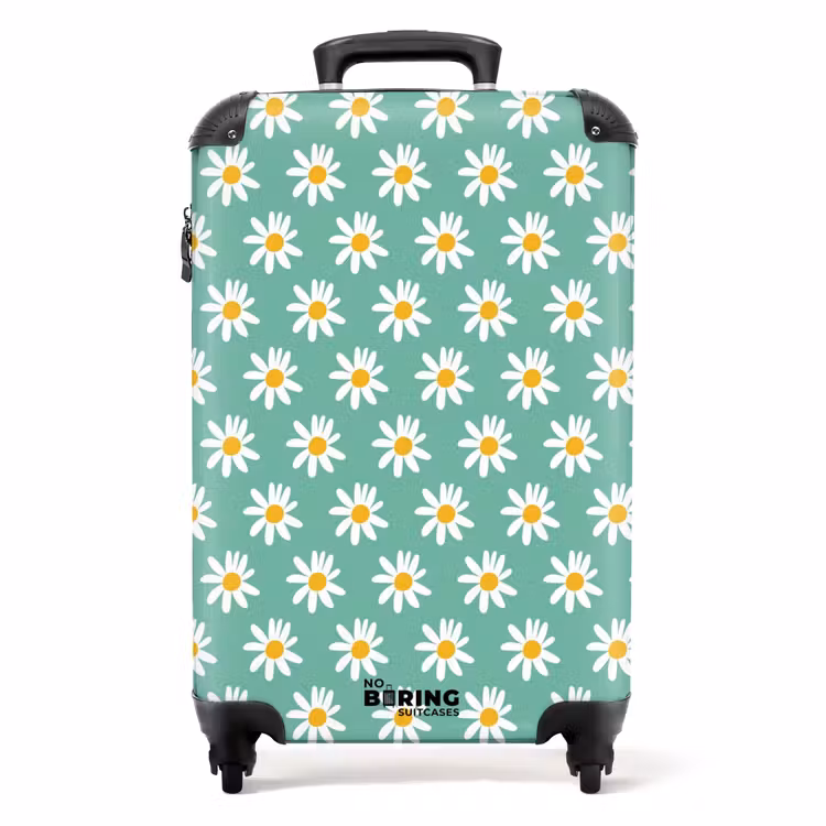 Koffer mit Name - Vintage - Blumenmuster - Grün — 1