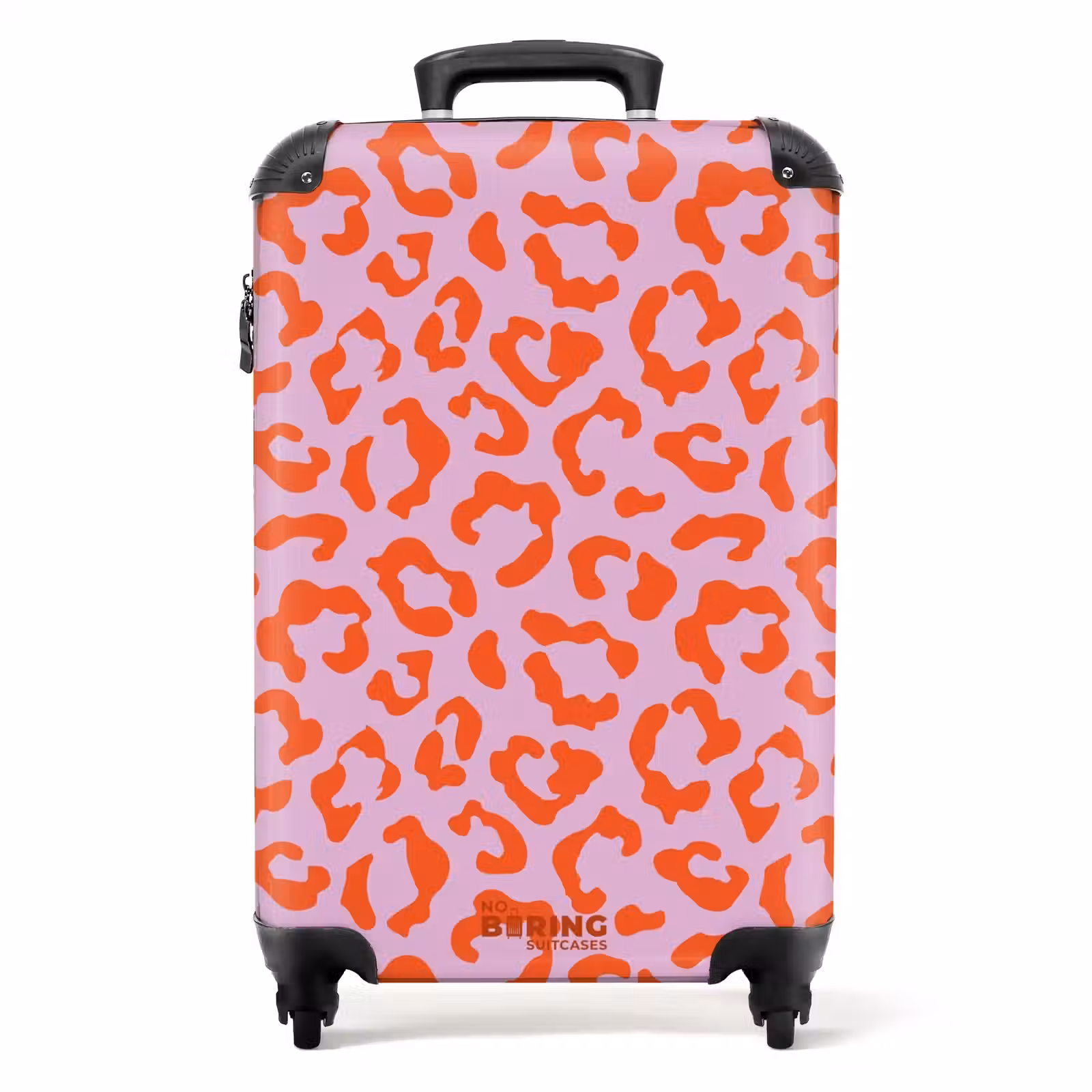 Koffer - Tiermuster - Koffer mit Pantherprint in Orange und Hellrosa — 1