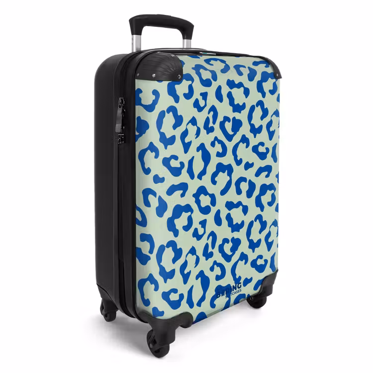 Koffer - Tiermuster - Koffer mit Pantherprint in Blau und Pastellgrün — 2
