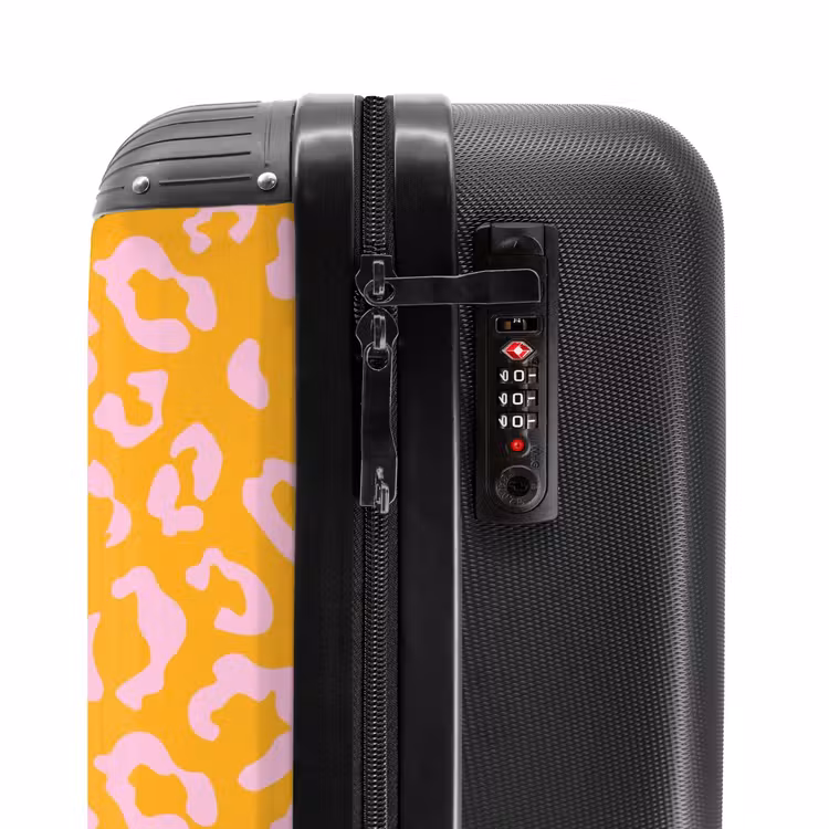 Koffer - Tiermuster - Koffer mit Pantherprint in Orange-Gelb und Hellrosa — 5