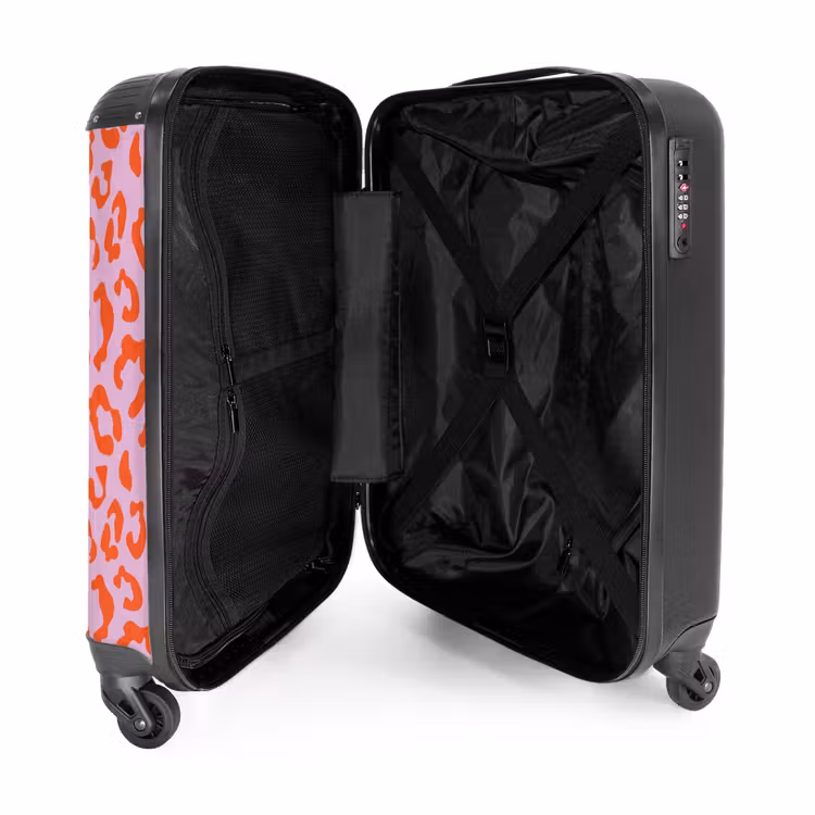 Koffer - Tiermuster - Koffer mit Pantherprint in Orange und Hellrosa — 4