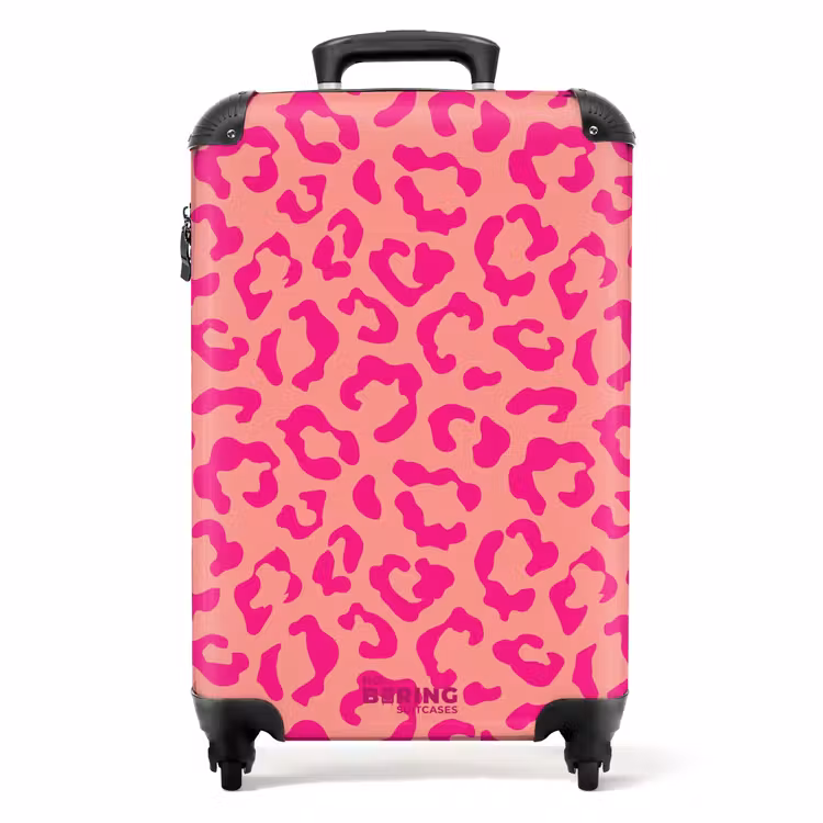 Koffer - Tiermuster - Koffer mit Pantherprint in Rosa und Korallenrosa — 1