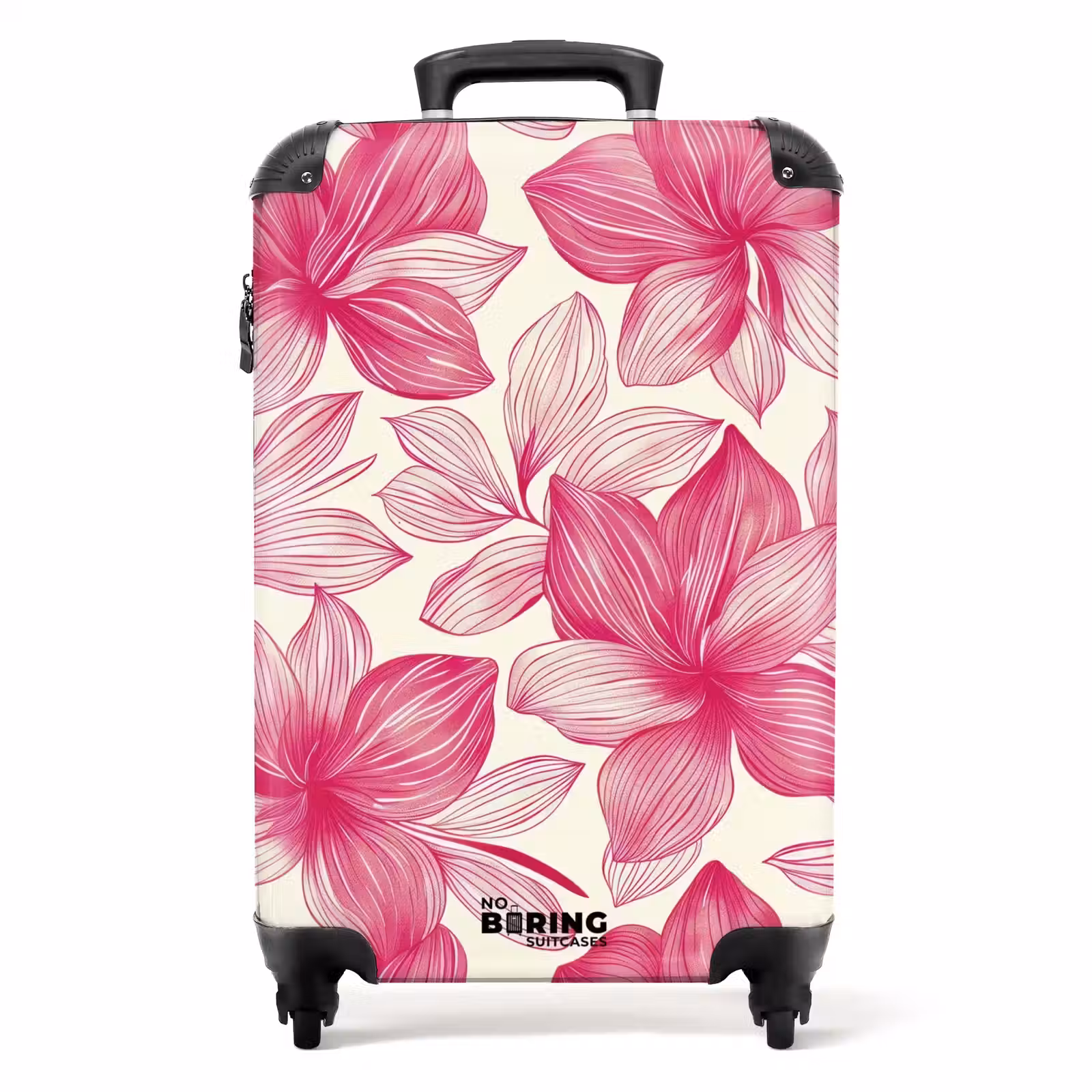 Koffer - Vintage-Blumenmuster - Rosa mit Creme — 1
