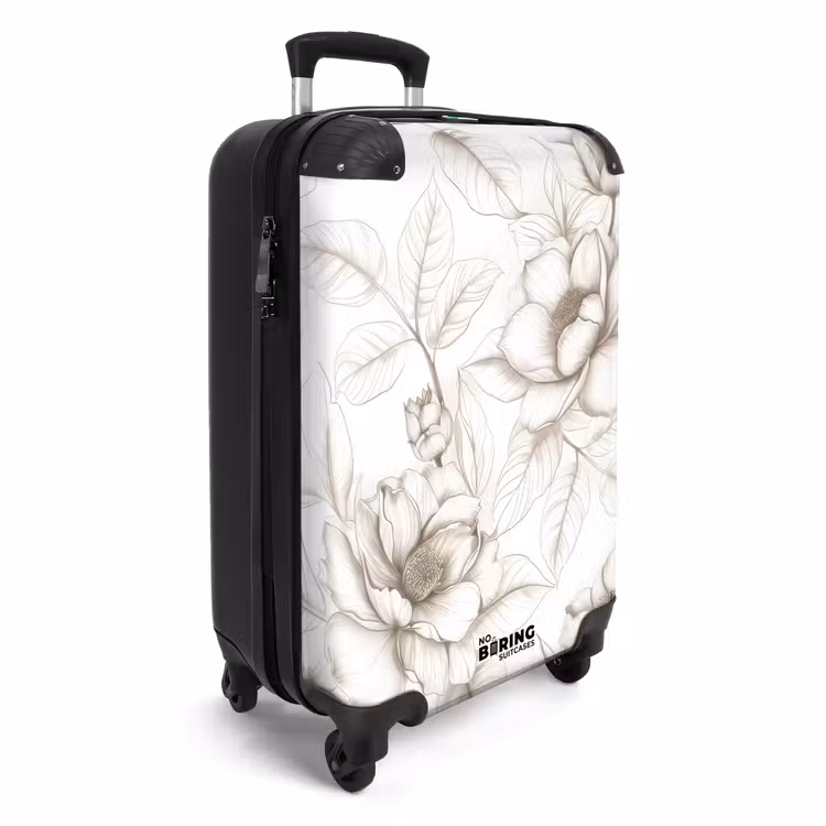 Koffer - Vintage-Blumen - beige und cremeweiß — 2