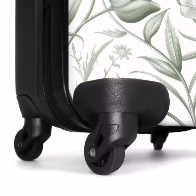 Koffer - Vintage Blumen - hellgrün mit weiß — 6