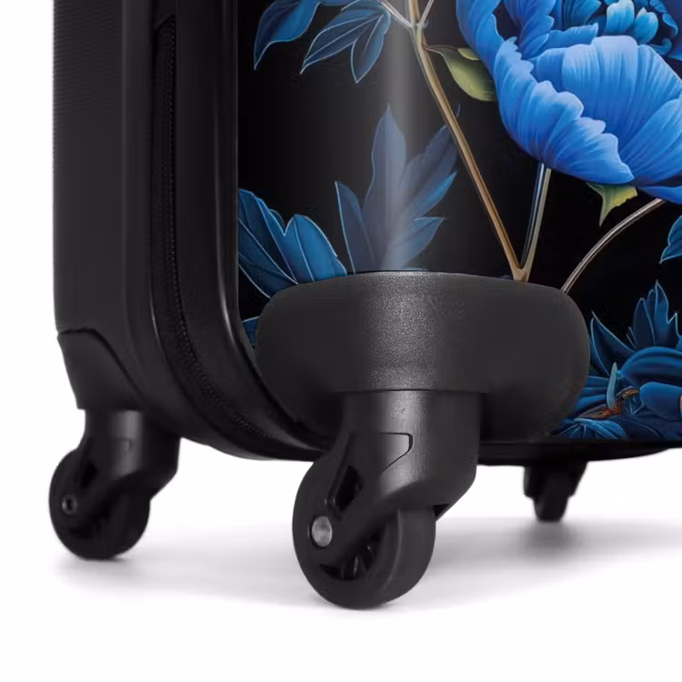 Koffer - Vintage Blumen - Pfingstrosen blau — 6