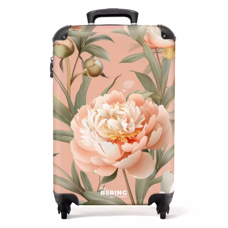 Koffer - Vintage Blumen - Pfingstrosen zartrosa — 1