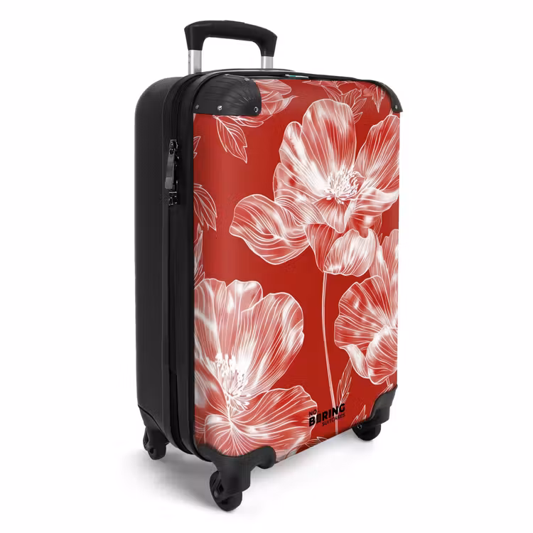 Koffer - Vintage-Blumen - Rot — 2