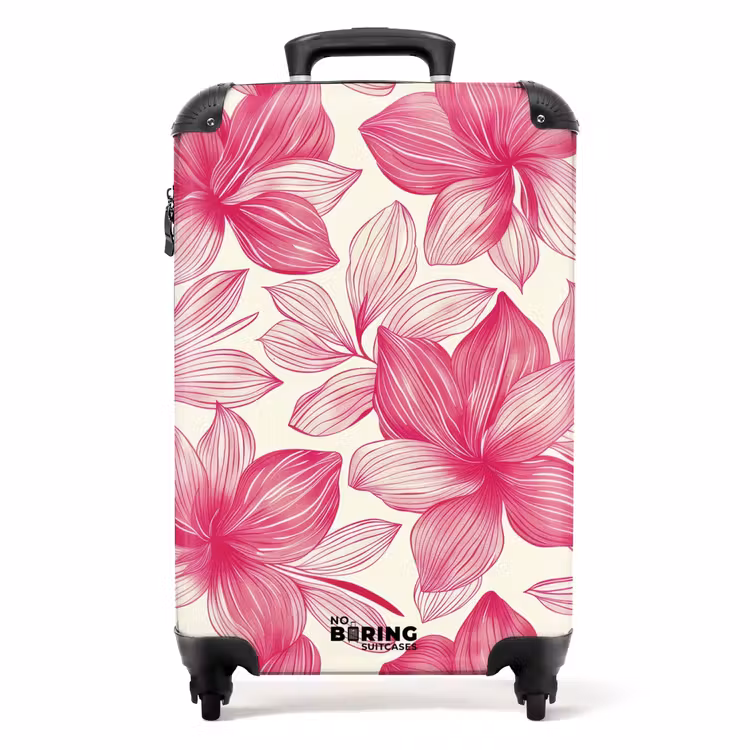Koffer - Vintage-Blumenmuster - Rosa mit Creme — 1