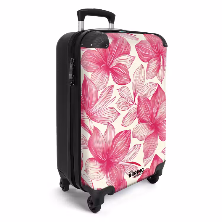 Koffer - Vintage-Blumenmuster - Rosa mit Creme — 2