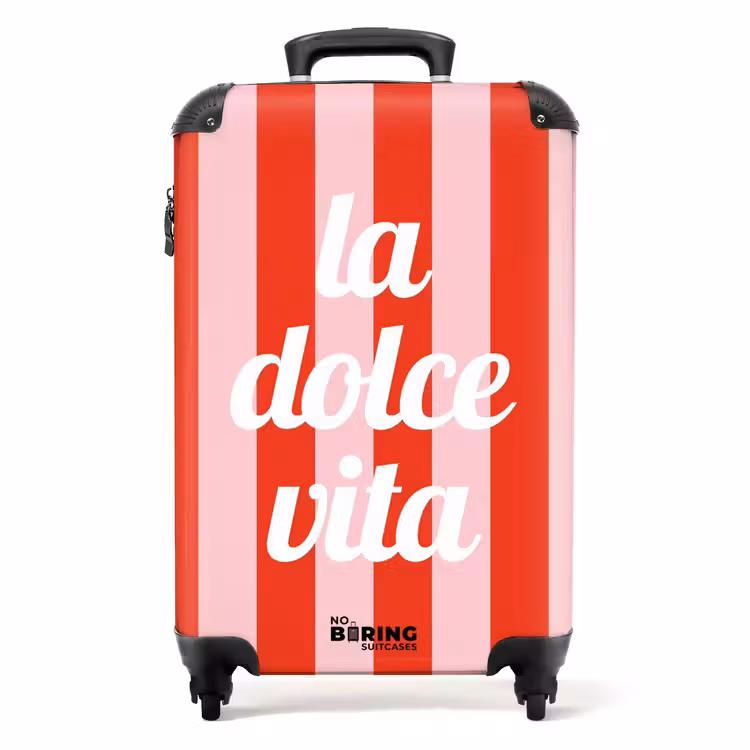 Koffer - Zitate - La dolce vita tomatenrot und blütenrosa — 1