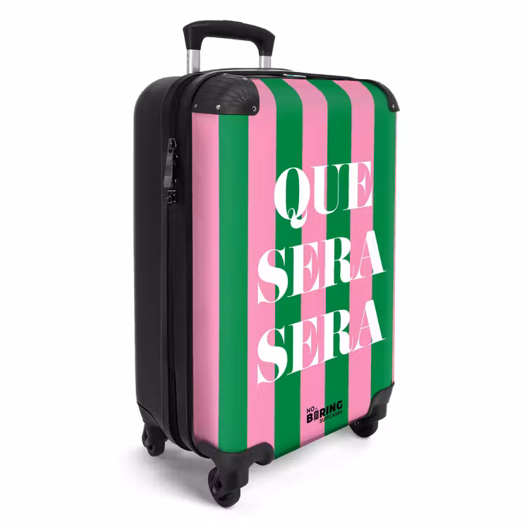 Koffer - Zitate - Que sera sera smaragdgrün und fuchsia rosa — 2