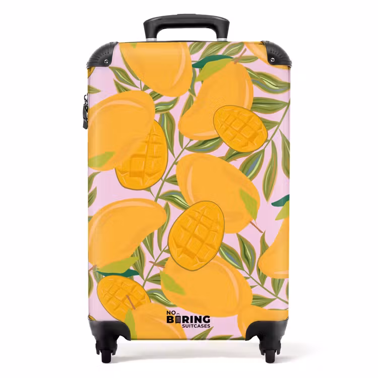 Koffer - Sommererinnerungen - Mangos auf einem rosa Hintergrund — 1